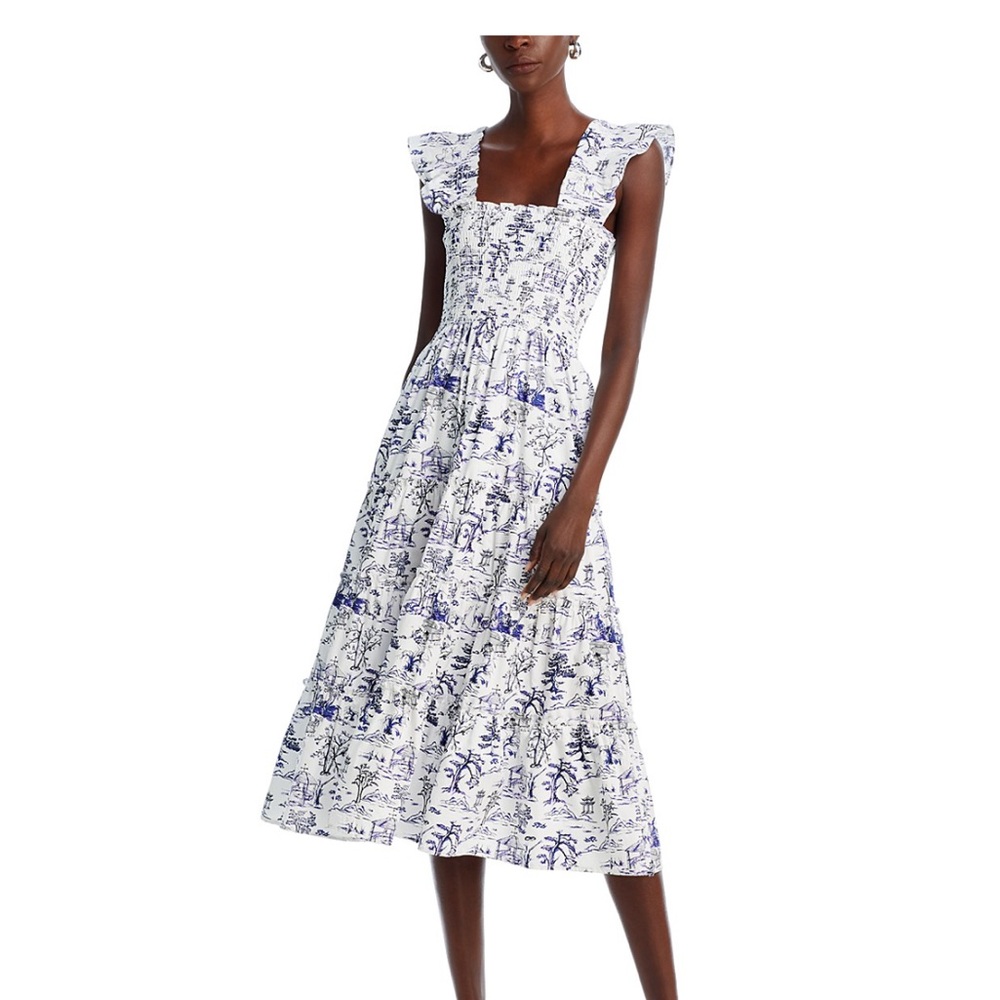 White and blue summer nap dress